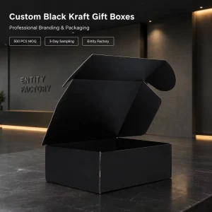 Custom Logo Black Kraft Paper Subscription Gift Box Corrugated Packaging Shipping Mailer Box with Insert for Business