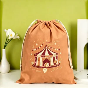 Custom Logo Canvas Drawstring Dust Bag Storage Pouch Camera Lens Protection Packaging Cartoon Pattern Recyclable
