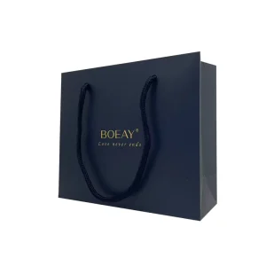Custom Logo Classic Coated Paper Luxury Reusable Shopping Bags with Cotton Rope Handle for Exhibition & Promotion