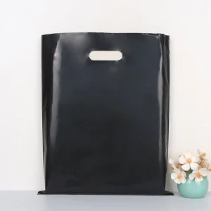 Custom Logo Clear Food Grade Plastic Packaging Shopping Tote Carry Bags for Food Dress Thank You Packing