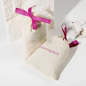 Custom Logo Cotton Drawstring Bag Small Muslin Pouch Cotton Dust Bags