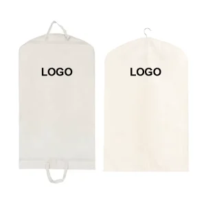 Custom Logo Cotton Garment Bags, Clothing Dust Bag, Reusable Canvas Men Suit Cover, Suit Bag