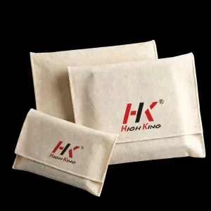 Custom Logo Cotton Linen Envelope Flap Pouch Reusable Muslin Dust Bag Wallet Jewelry Cosmetic Storage Packaging Bag