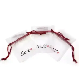Custom Logo Custom Size Drawstring Gift Organza Bags in Orange Colour With Round Bottoms
