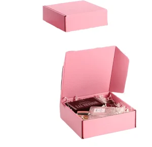 Custom Logo Cute Pink Paperboard Skincare Gift Box Packaging