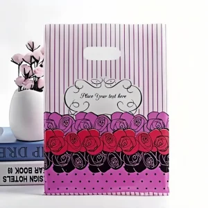 Custom Logo Die Cut Handle Plastic Shopping Tote Bags LDPE Printed for Clothing Supermarket
