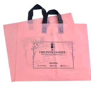 Custom Logo Die Cut Handle Reusable Recyclable PE Plastic Bags for Clothing Packaging