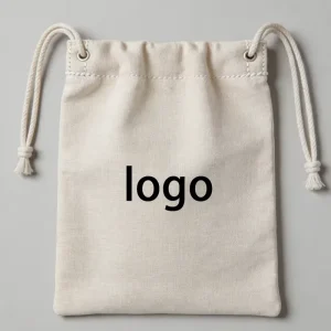 Custom Logo Drawstring Pouches Recyclable Washable Canvas Cotton Bags Durable Jewelry Packaging Dust Covers for Storage