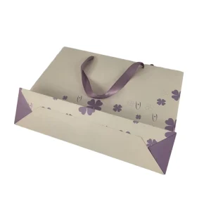 Custom Logo Durable Eco Friendly Biodegradable Paperboard Ribbon Handle Luxury Gift Clothing Shopping Bags Screen