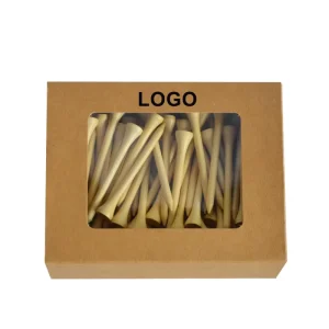 Custom Logo Eco Friendly Bamboo Golf Tees Packaging Box for Golf Ball Platform 70mm Length 1000pcs