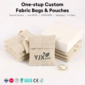 Custom Logo Eco Friendly Cotton Jewelry Pouch Sacs En Coton Bolsa De Algodon h Quality Designer Bags with Dust Bag and Box