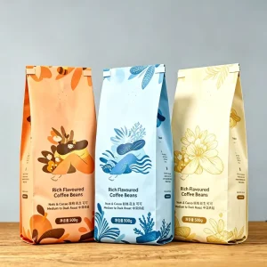 Custom Logo Eco Friendly Kraft Paper Coffee Bags for Beans & Ground Coffee With Tin Tie