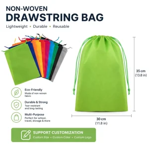 Custom Logo Eco Friendly Non Woven Drawstring Reusable Portable Dust Bag Shoe Storage Grocery Shopping All Seasons Accept Custom