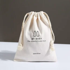 Custom Logo Eco Friendly Organic Canvas Drawstring Dust Bag Cover Recyclable Pouch