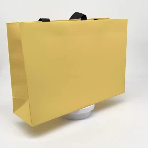 Custom Logo Eco Friendly Paper Shopping Bag with Black Ribbon Handles for Luxury Clothing Gift Packaging Promotion