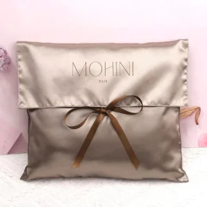 Custom Logo Eco Friendly Reusable Handmade Satin Envelope Dust Bag Luxury Gift Pouch for Hair Extensions & Cosmetics