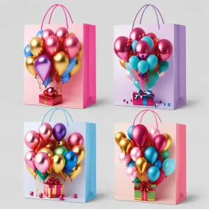 Custom Logo Eco Friendly Reusable Shopping Bags with Handles Holiday Promotional Packaging Bags for Gifts Clothing Merchandise