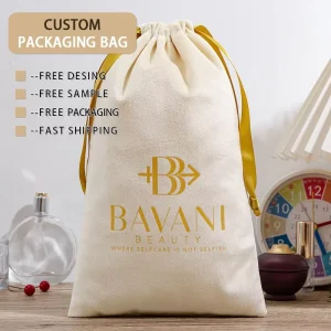 Custom Logo Eco Friendly Twill Cotton Double String Handbag Dust Drawstring Bag Jewelry Garment Shopping Promotions Recyclable