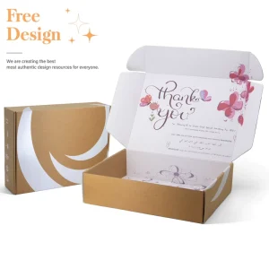 Custom Logo Embossed Corrugated Board Self Erecting Eco friendly Postage Boxes for Luxury Clothes Shoes Packaging Mailer
