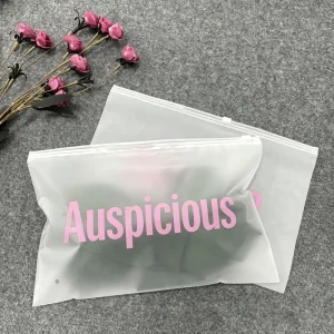 Custom Logo Factory Printing Packaging Clothes Custom Ziplock Clothing Frosted Zipper Plastic Bags