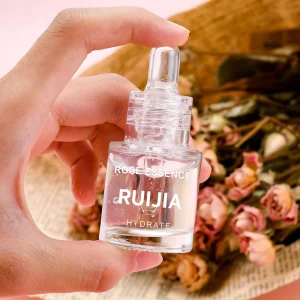 Custom Logo Flat Shoulder 20ml-100ml Glass Essential Oil Bottle with Clear Dropper Cap and Screen Printing