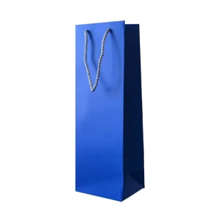 Custom Logo Foldable Single Wine Bottle Gift Bag Kraft Paperboard for Champagne Shopping Bag