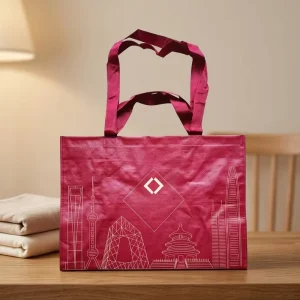 Custom Logo GRS Recycled Non Woven Bag Luxury Matt Laminated Tote Bag Heavy Duty Reusable Shopping Bag for Supermarket Books