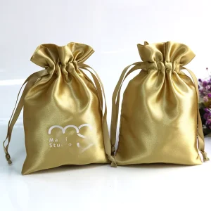 Custom Logo High Quality Silk Satin Dust Bags for Handbags Satin Drawstring Bag Oem