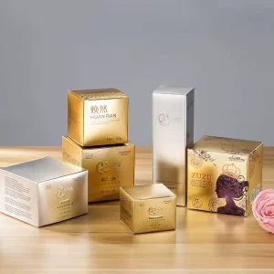 Custom Logo Hot Stamping Gold Silver Rigid Cardboard Cosmetic Box Recycled Matt Lamination Lipstick Perfume Skincare OEM