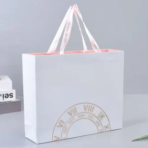 Custom Logo Hot Stamping Gold Silver Rigid Handbag Gift Box Eco Friendly Matt Lamination Birthday Packaging