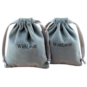 Custom Logo Hot Stamping Recyclable Silk Velvet Jewelry Gift Bag for Watches Bracelets Earrings Glasses Drawstring Dust Bag