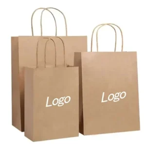 Custom Logo Kraft Paper Bag Black White Brown Kraft Paper Bags Eco Friendly Foldable Reusable Food Kraft Paper Bag