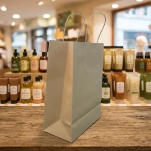 Custom Logo Kraft Paper Bag Brown White with Twist Handle for Food Packaging Promotion Gift Paper Bag