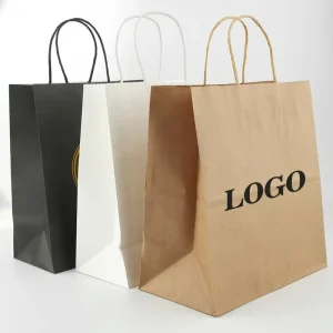Custom Logo Kraft Paper Bag Factory Price High Quality Brown Paper Retail Shopping Bags Bulk