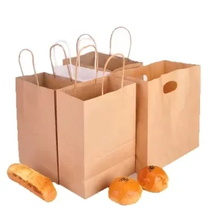 Custom Logo Kraft Paper Lunch Party Fashion Gift Shopping Bag with Handle