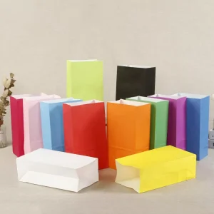 Custom Logo Kraft Paperboard Board Brown Paper Bag for Supermarket Food Cakes Sugar Tableware Exhibitions