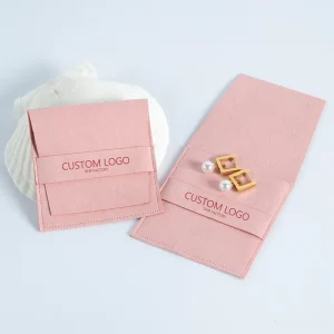 Custom Logo Lining Jewelry Protect Bag Luxury Suede Dust Bag Pink Anti-scratch Mini Pouch Bag Sieraden Zakje