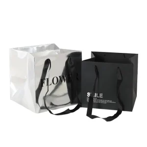 Custom Logo Luxury Eco Friendly Handmade Durable Biodegradable Kraft Paper Gift Bag Lamination Ribbon Promotion Exhibition