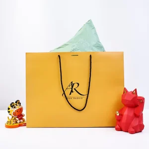 Custom Logo Luxury Gift Paper Shopping Bag Packaging Paper Bags with Extended Handle for Clothing Small Business