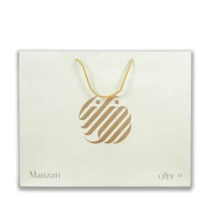Custom Logo Luxury Paper Bag Matte Cream Paper with Gold Foil Twisted Handle for Fashion Perfume Brand