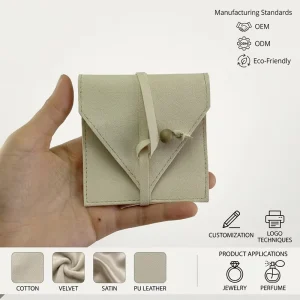 Custom Logo Microfiber Suede Jewelry Display Packaging Pouch Velvet Gift Dust Bag for Ring Earring Necklace Packaging