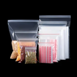 Custom Logo Moisture Proof Gravure Printed Clear PE Zipper Bags Transparent Resealable Plastic Pouches for Food Storage