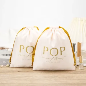 Custom Logo Organic Cotton Canvas Gift Packaging Dust Drawstring Bag