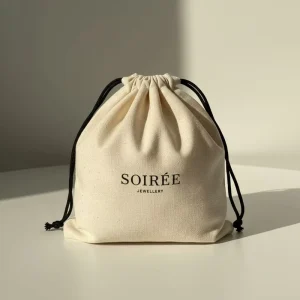 Custom Logo Organic Muslin Cotton Dust Bag Eco friendly Drawstring Shoe Pouch for Handbag Clothes Packaging