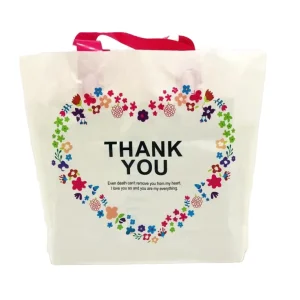 Custom Logo PE Shopping Bags with Handles Reusable Recyclable Resealable Plastic for Supermarket Use Gravure Printing