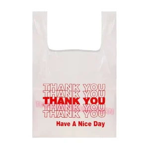 Custom Logo PE Zipper Bags with ‘Thank You’ for Supermarket Use for Clothing Packaging with Valve Sealing Handle