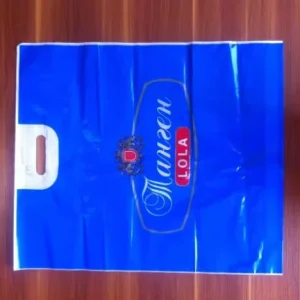 Custom Logo Plastic Bag Merchandise Logo With Die Cut Handles Tshirt Bag for Small Business Shopping Bag