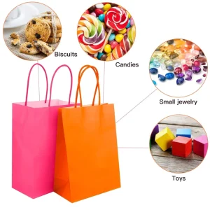 Custom Logo Portable Reusable Paper Bag Kraft Paper Twisted Handle Shopping Carrier Bag Luxury Paper Shopping Gift Bags