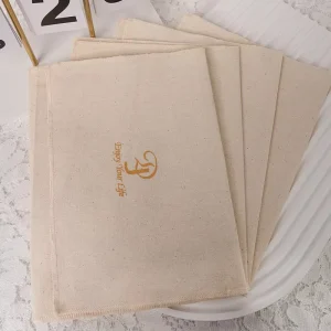 Custom Logo Print Cotton Envelope Bag Nature Dust Bag for Clothing Packaging Cotton Pouch