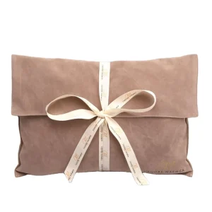 Custom Logo Printed Beige Velvet Satin Envelope Cosmetic Packing Bag with Tie Velvet Perfume Hair Handbag Dust Bag